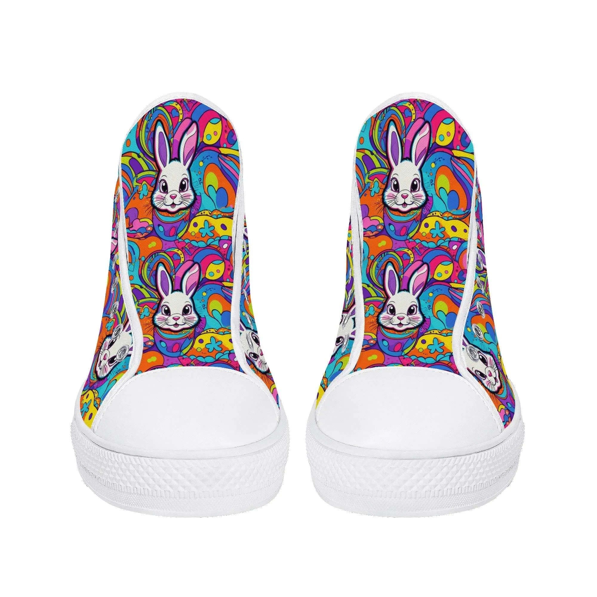Trippy Bunny Womens High Top Canvas Shoes