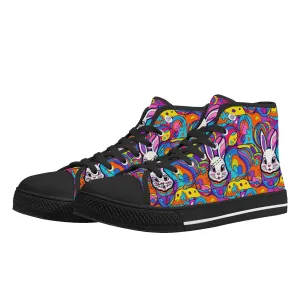 Trippy Bunny Womens High Top Canvas Shoes