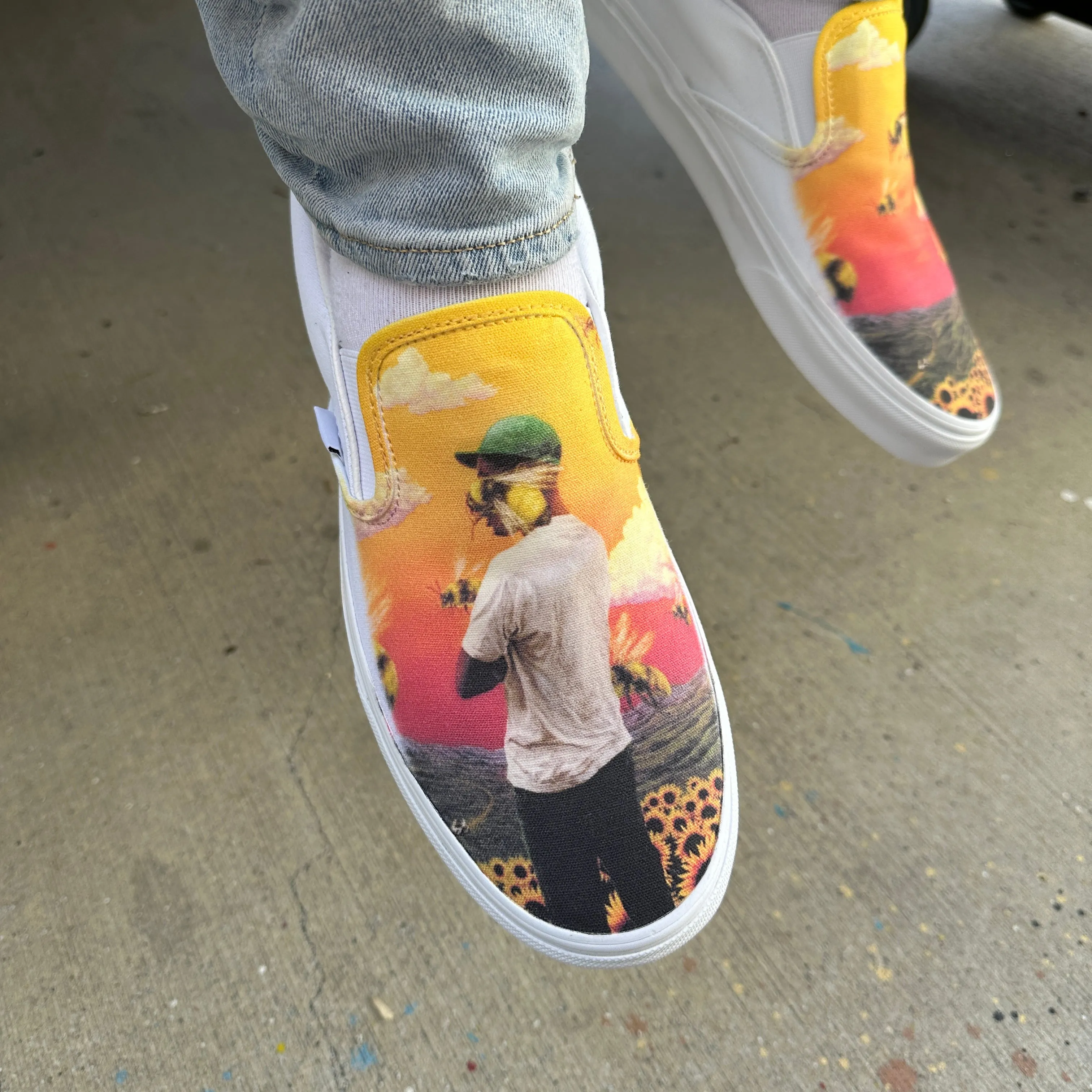 Tyler, the Creator Flower Boy Album - Custom Slip Ons