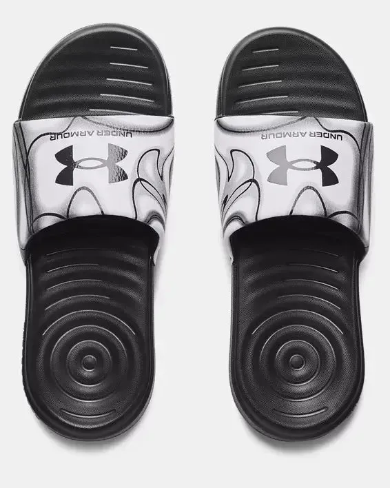 Women's Ansa Graphic Slides - Jet Gray